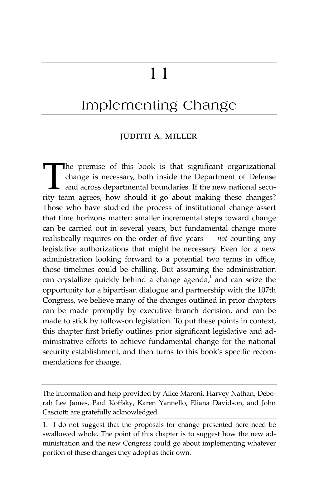 Implementing Change