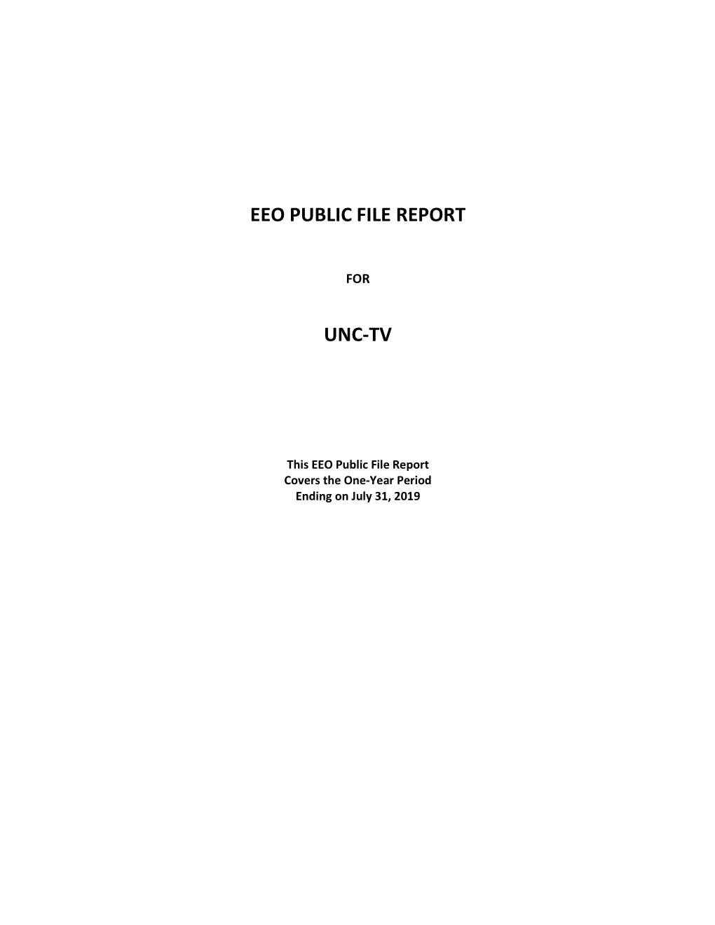Eeo Public File Report Unc-Tv