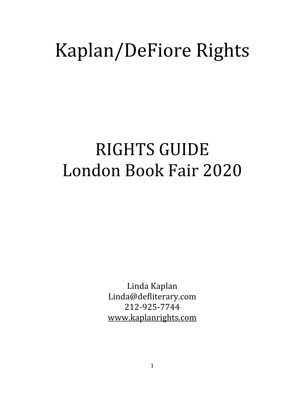 Kaplan-Defiore LBF20