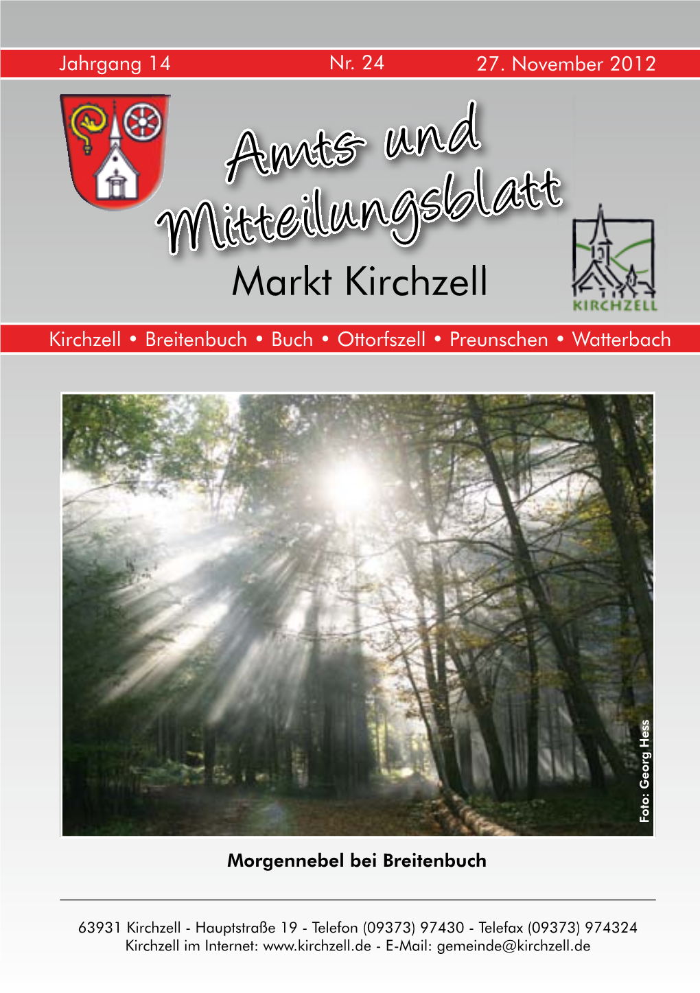 Amts- Und Mitteilungsblatt Markt Kirchzell