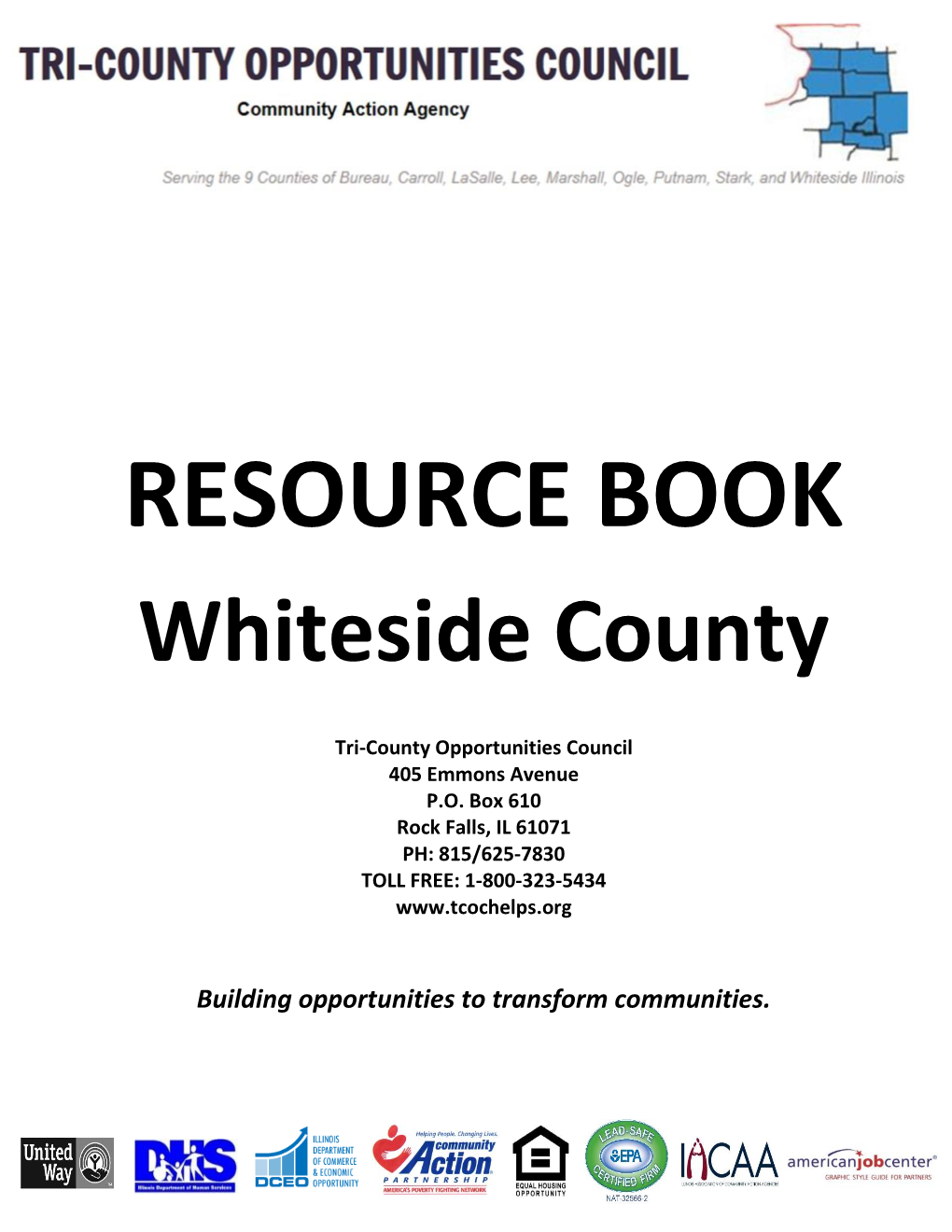 RESOURCE BOOK Whiteside County