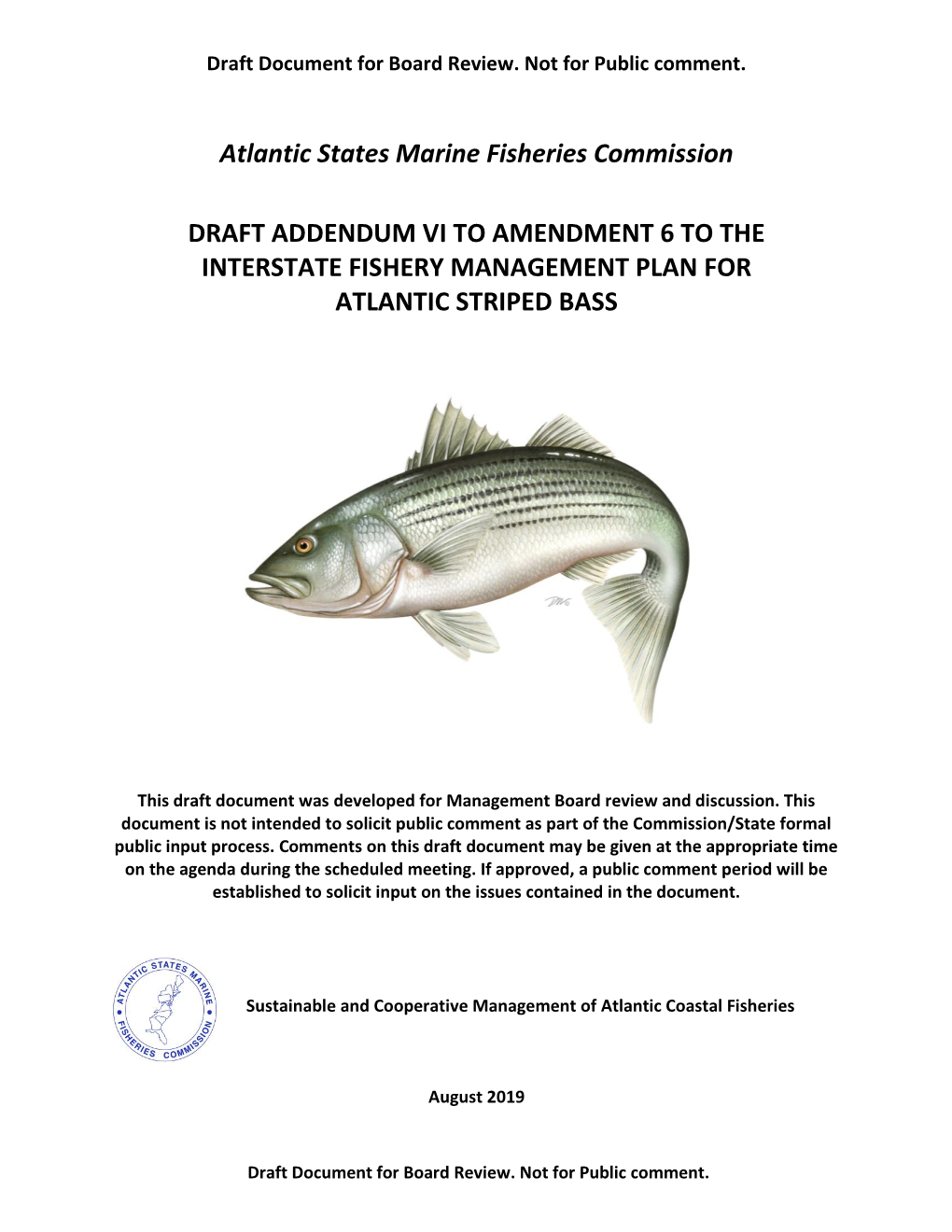 Atlantic States Marine Fisheries Commission DRAFT ADDENDUM