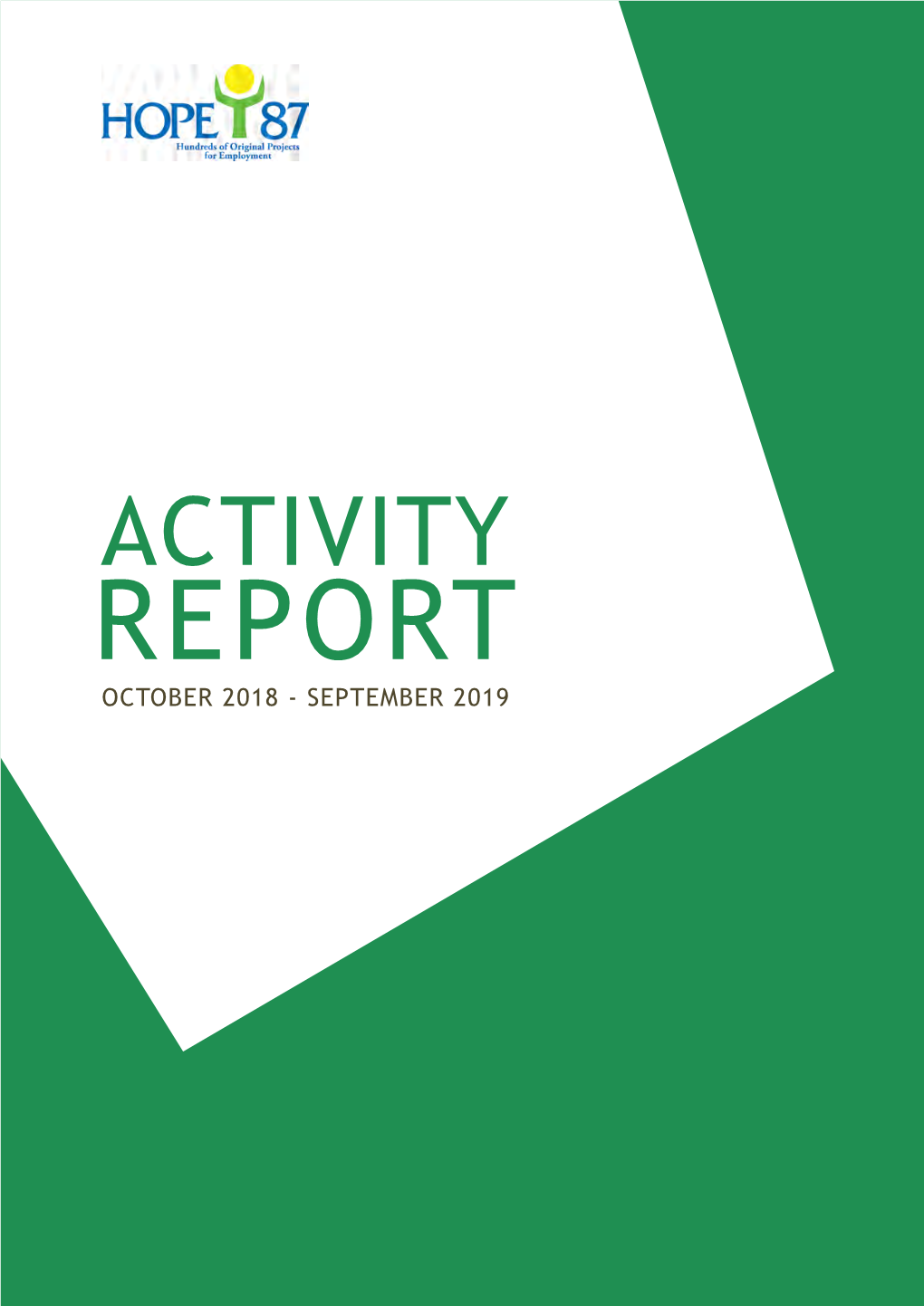 Activity Report October 2018 - September 2019 Activity Report 2019 - 1