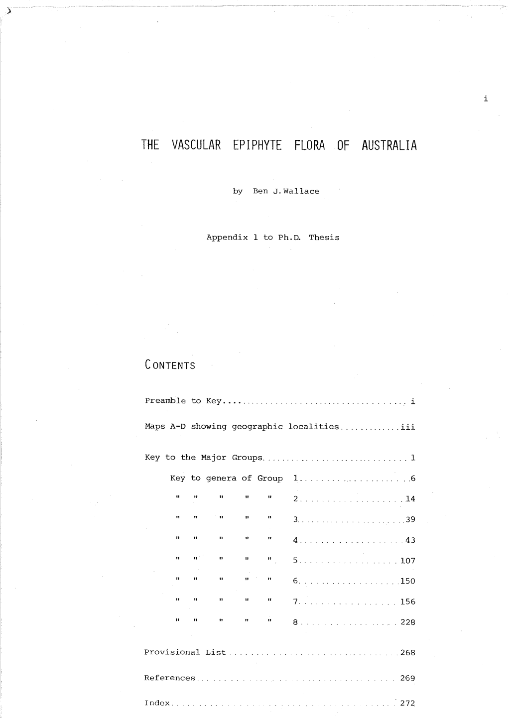 The Vascular Epiphyte Flora of Australia