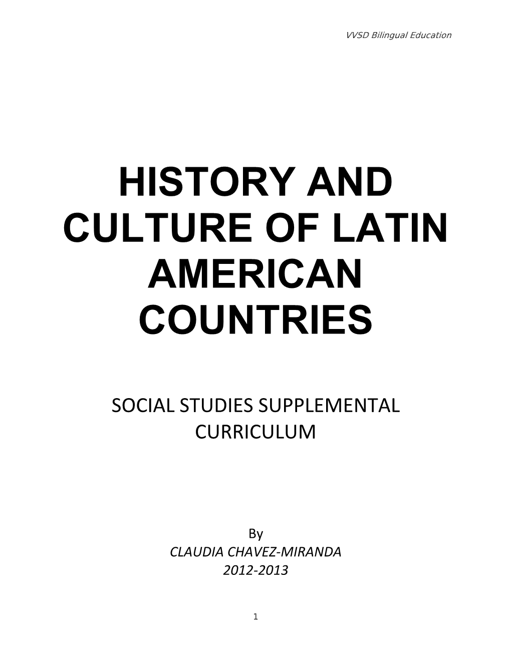 History and Culture of Latin American Countries