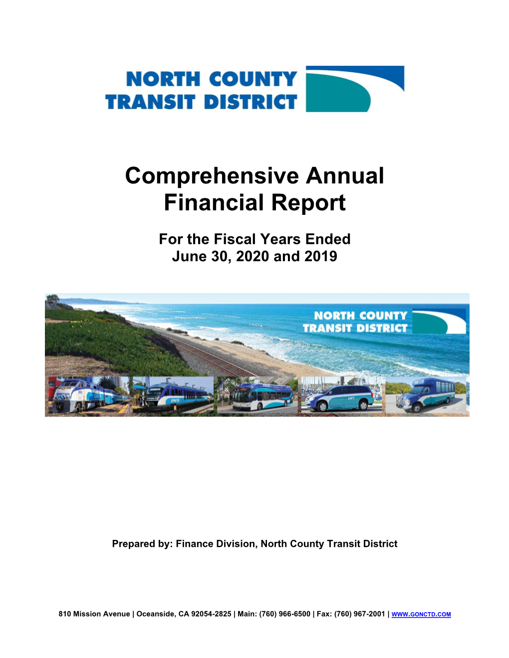 NCTD Comprehensive Annual Financial Report FY2020-FY2019