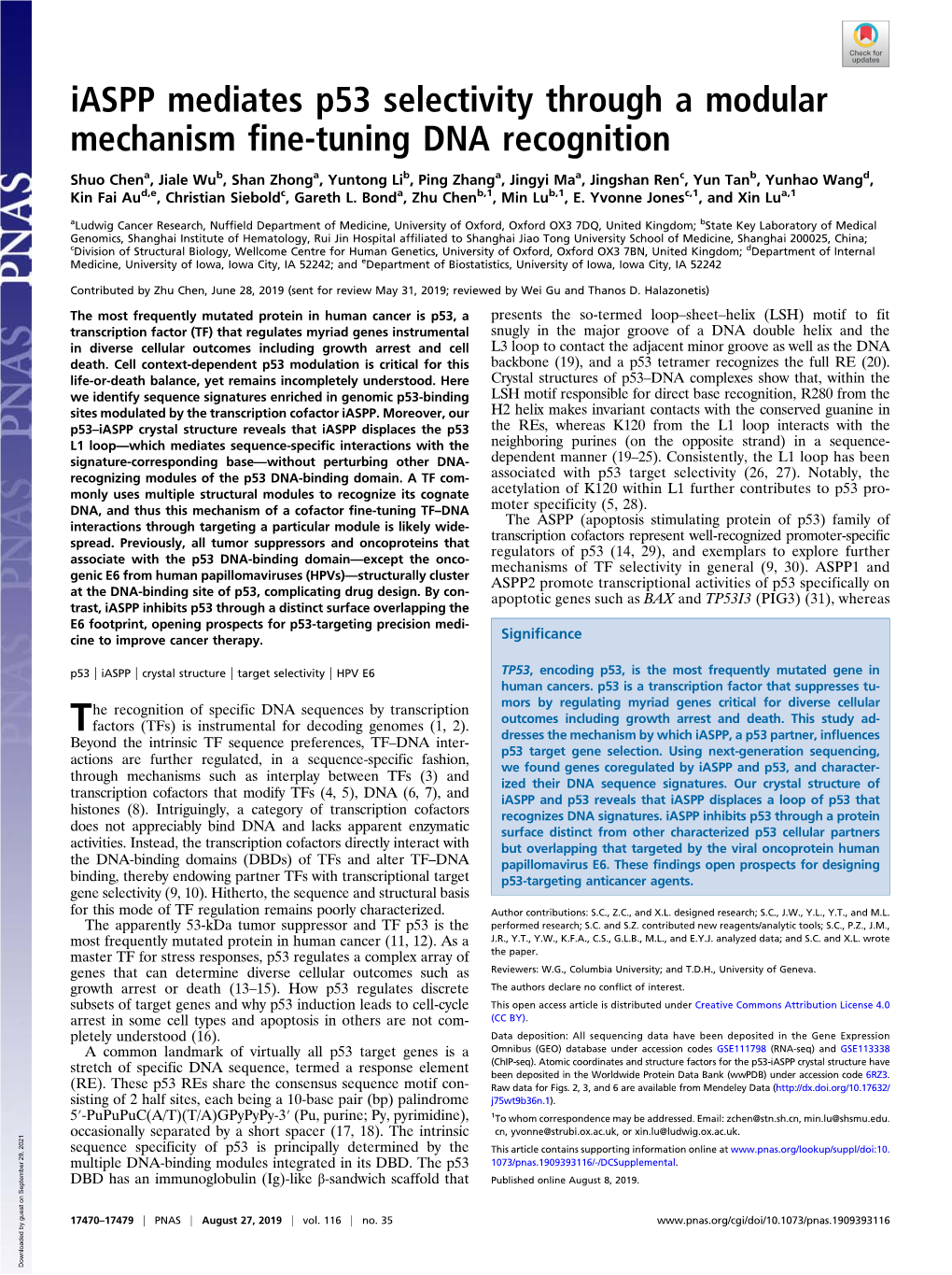 Iaspp Mediates P53 Selectivity Through a Modular Mechanism Fine-Tuning DNA Recognition