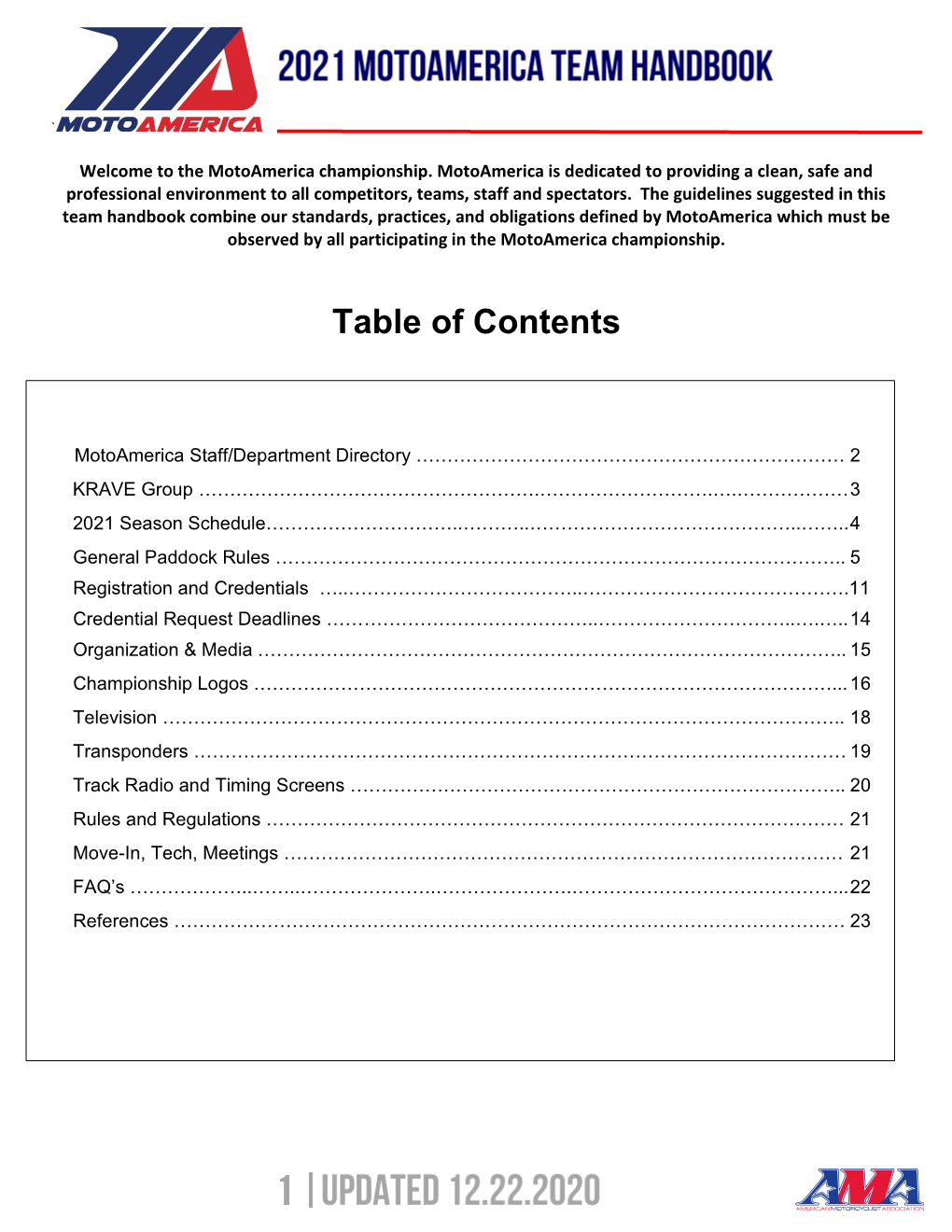 Table of Contents