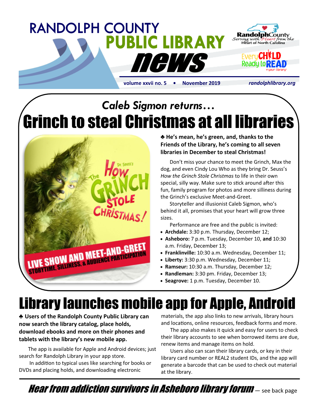 Grinch to Steal Christmas at All Libraries