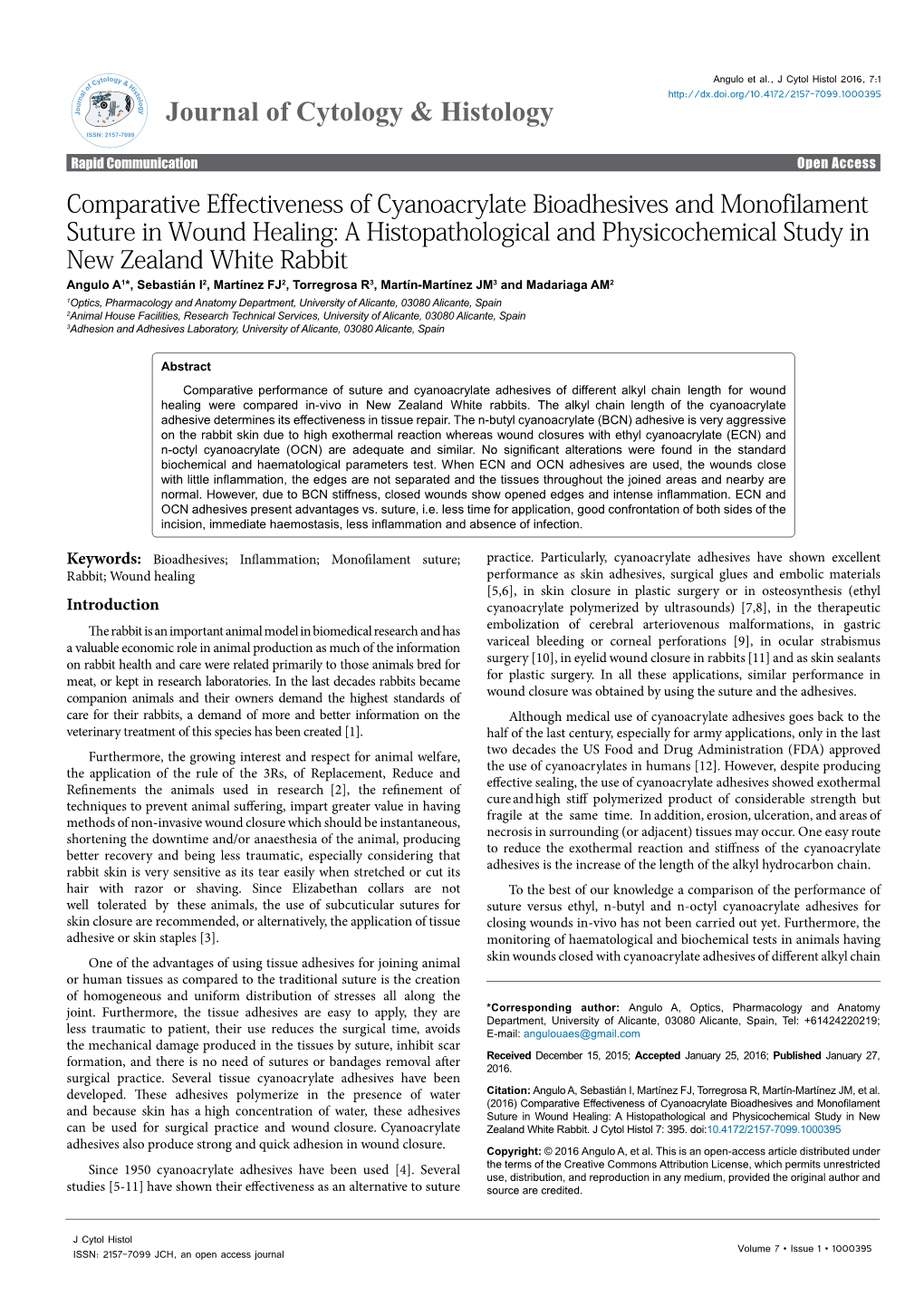 Comparative Effectiveness of Cyanoacrylate Bioadhesives