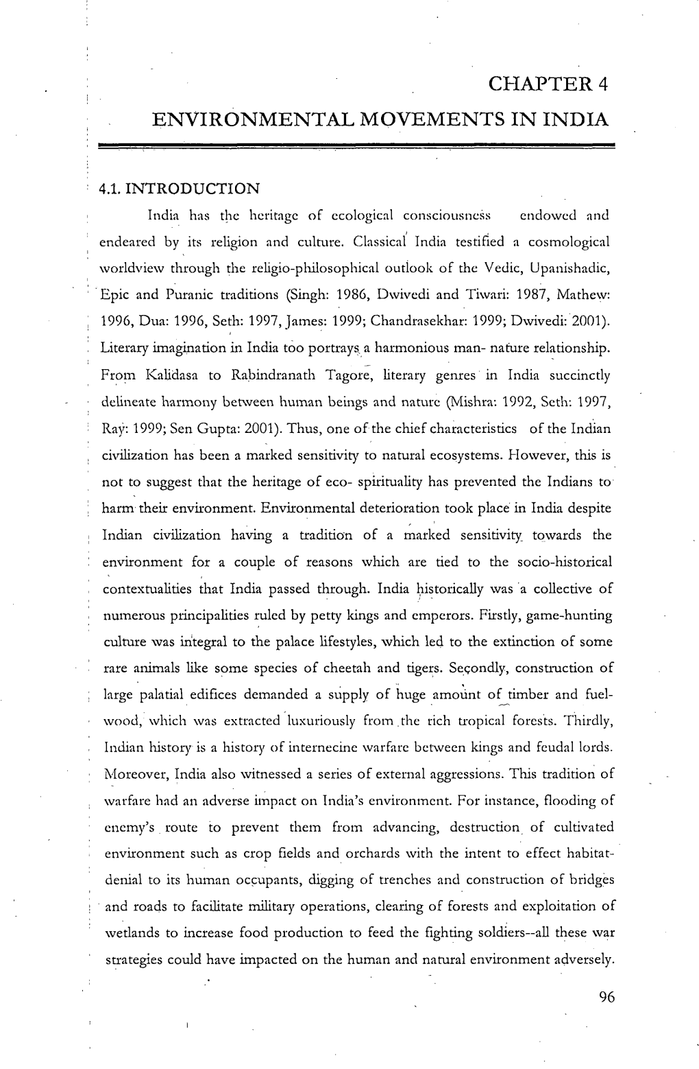 Cl-IAPTER 4 ENVIRONMENTAL MOVEMENTS in INDIA