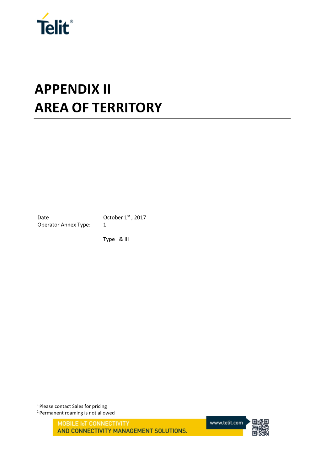 Appendix Ii Area of Territory