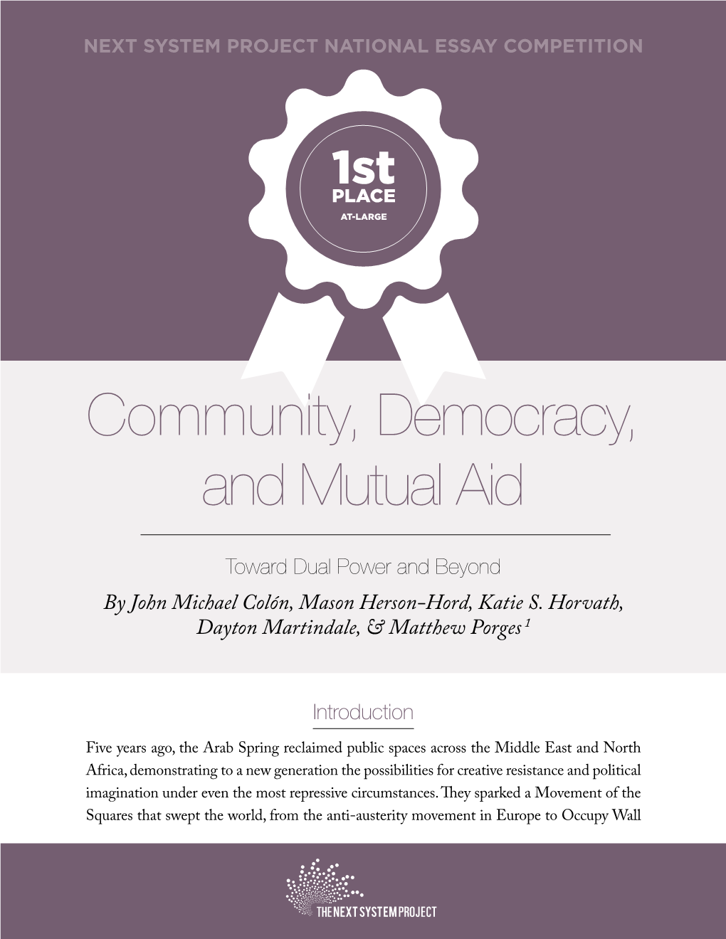 Community, Democracy, and Mutual Aid