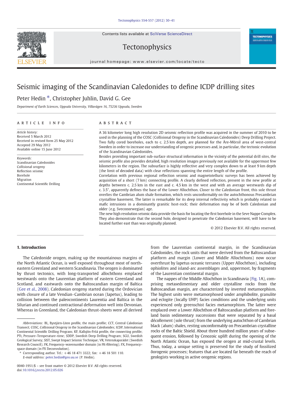 Seismic Imaging of the Scandinavian Caledonides to Define ICDP Drilling