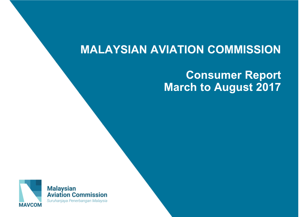 MALAYSIAN AVIATION COMMISSION Consumer Report March to August