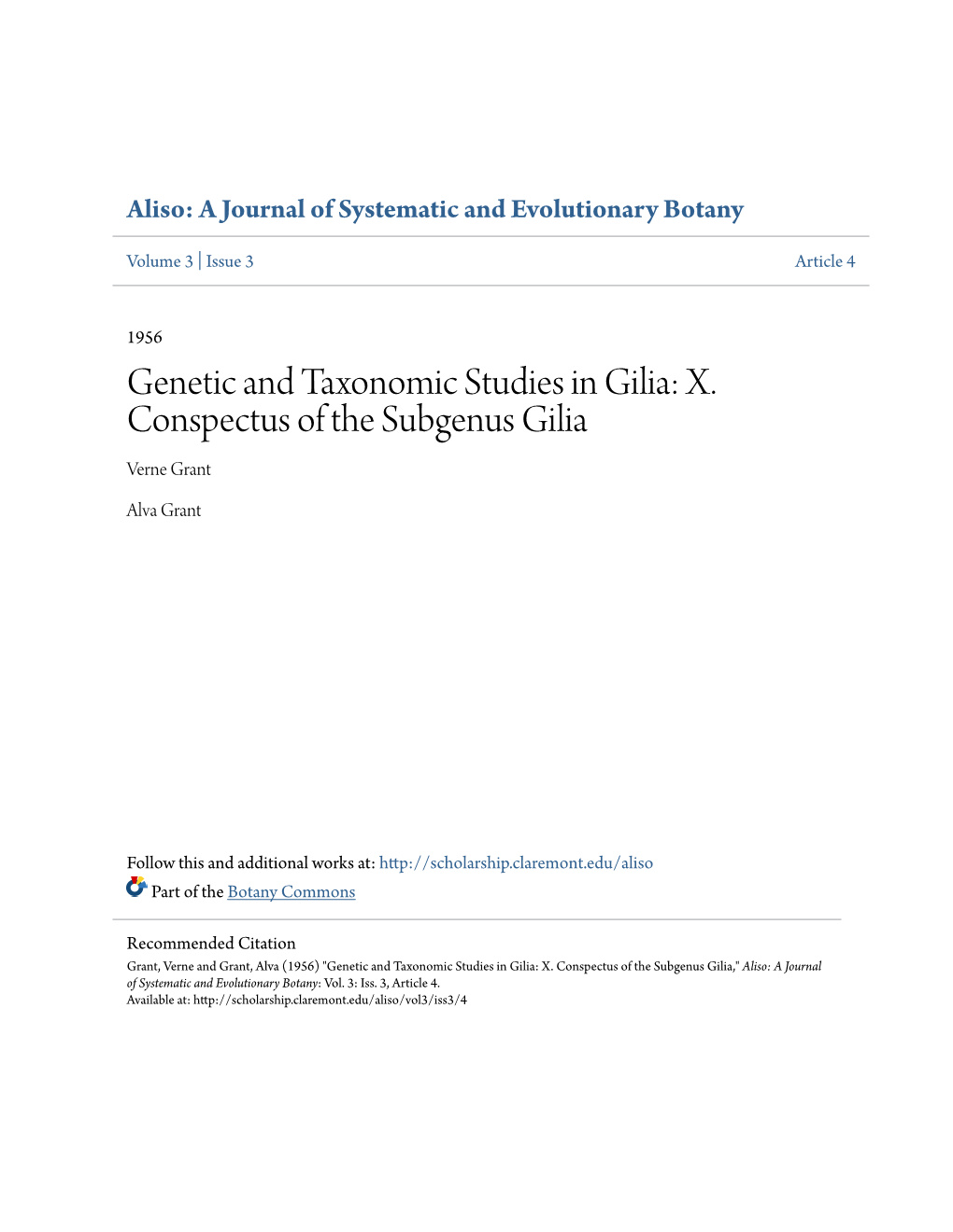 Genetic and Taxonomic Studies in Gilia: X