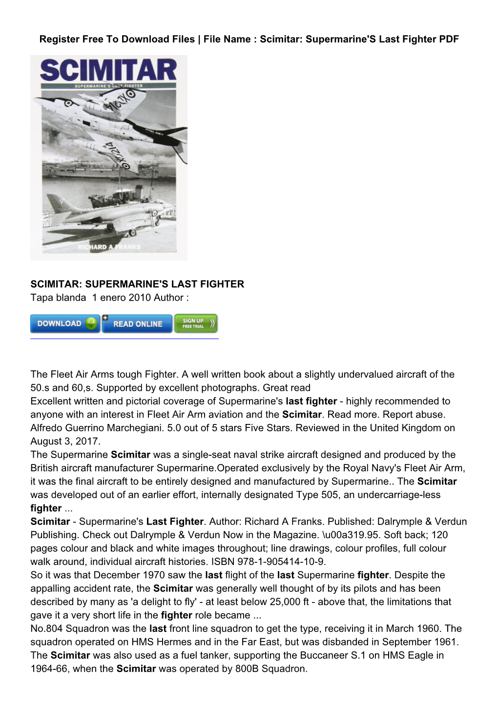 Supermarine's Last Fighter PDF