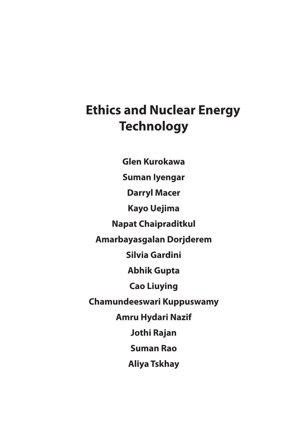 Ethics and Nuclear Energy Technology