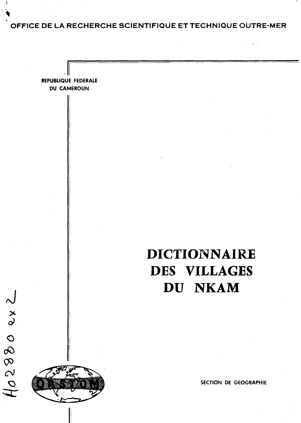 Dictionnaire Des Villages Du Nkam