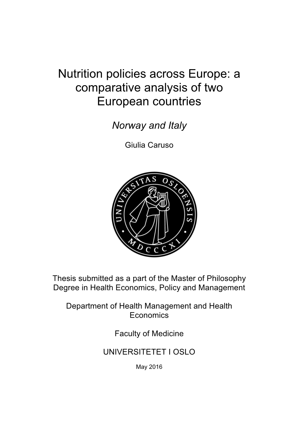 Nutrition Policies Across Europe: a Comparative Analysis of Two European Countries