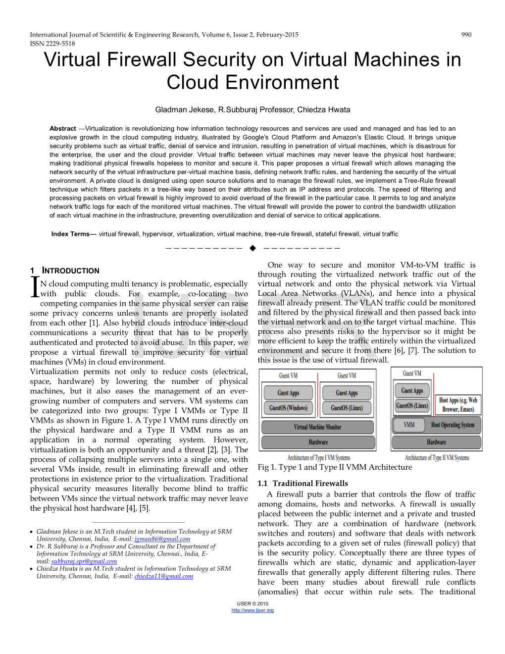 Virtual Firewall Security on Virtual Machines in Cloud Environment