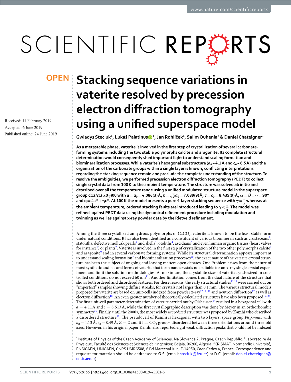 Stacking Sequence Variations in Vaterite Resolved by Precession