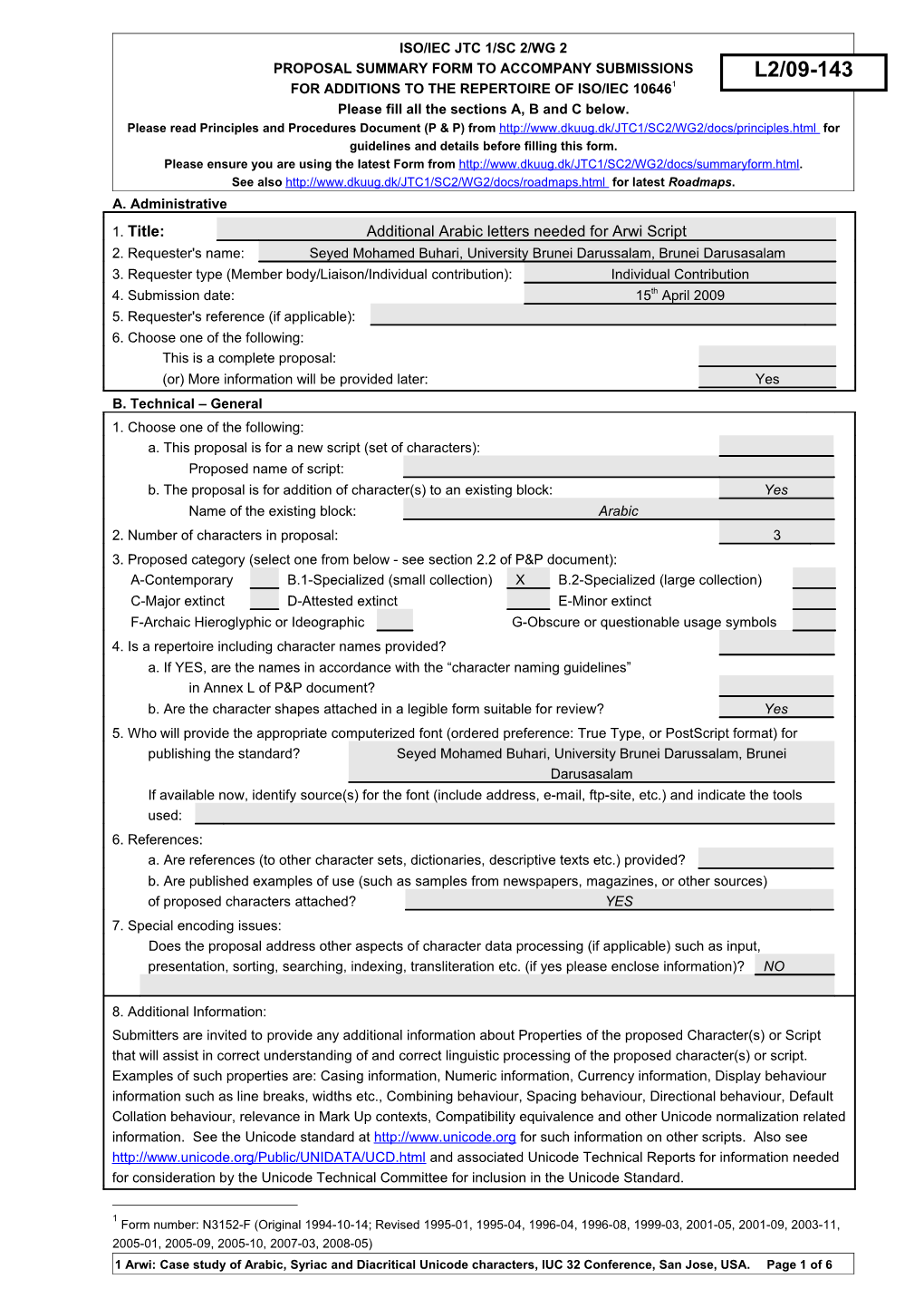 Arwi Proposal