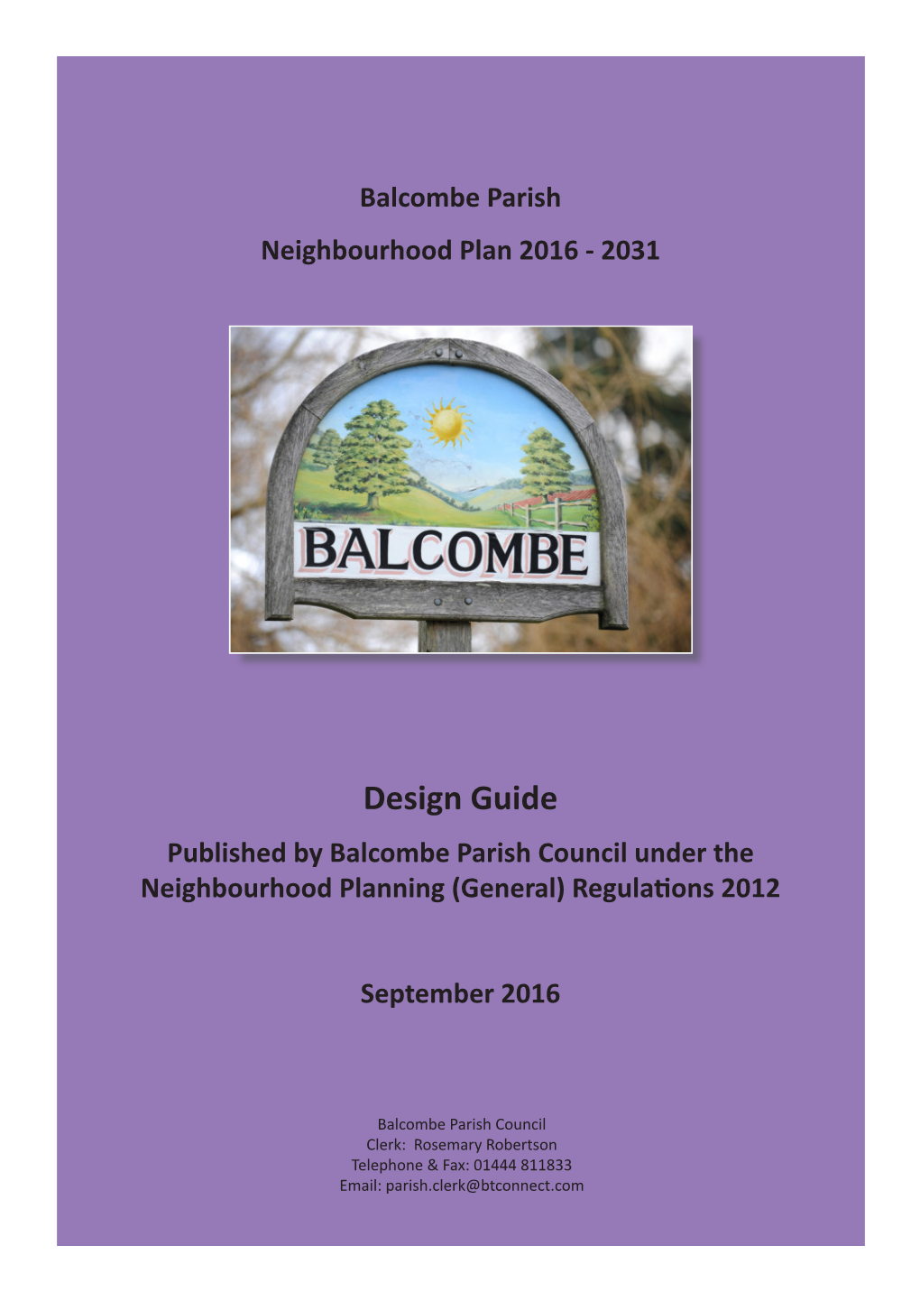 Balcombe Neighbourhood Plan Design Guidance