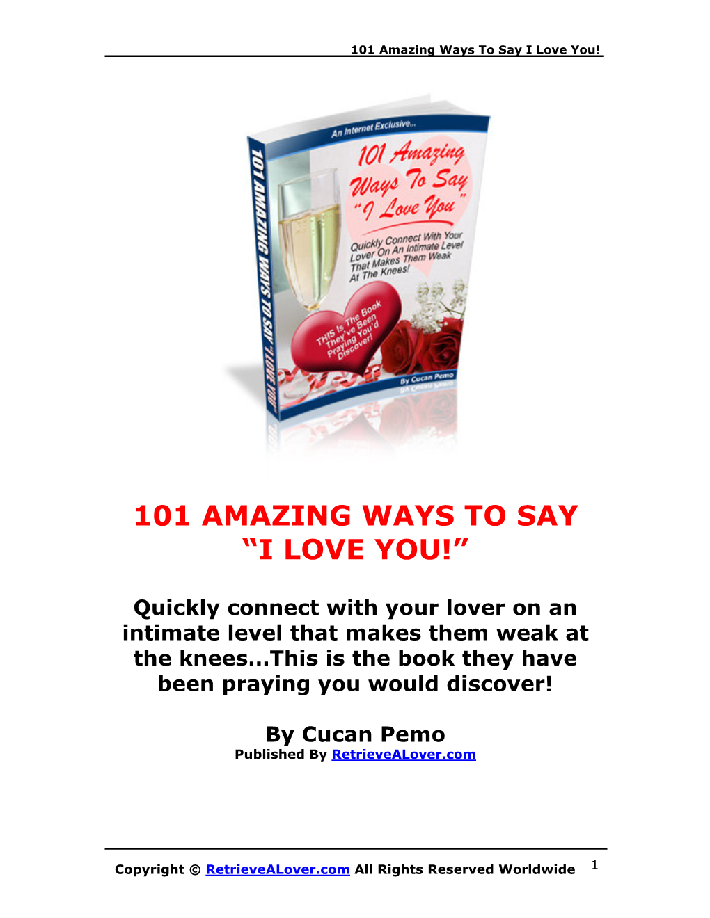 101 Amazing Ways to Say “I Love You!”