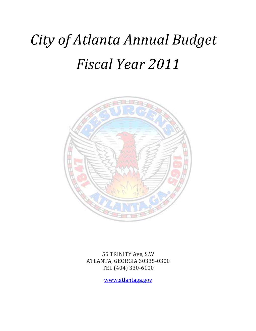 City of Atlanta Annual Budget Fiscal Year 2011