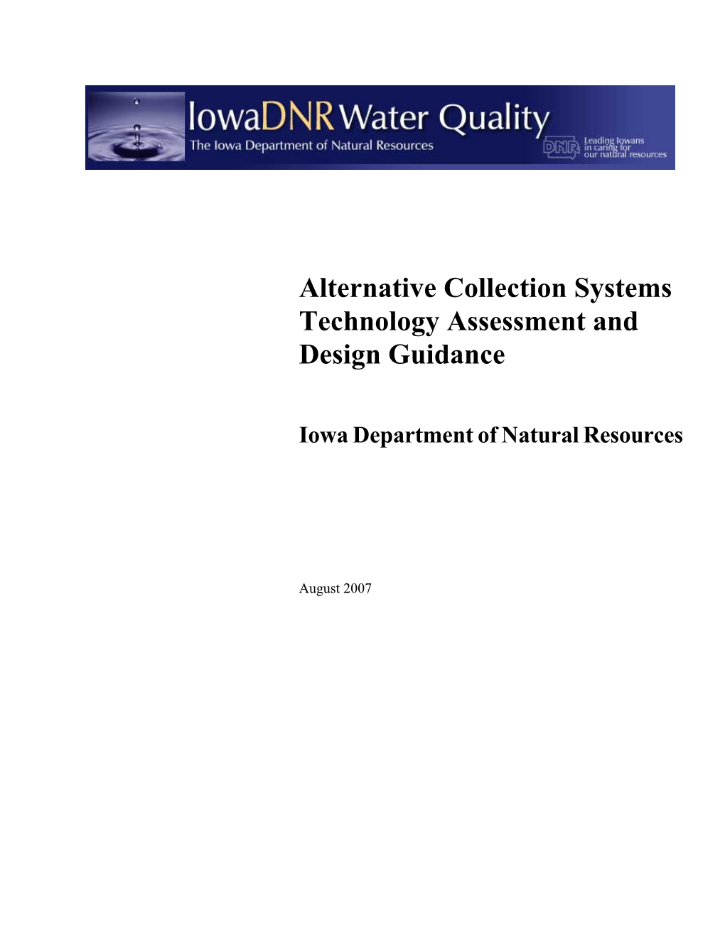 Alternative Collection Systems Technology Assessment and Design Guidance