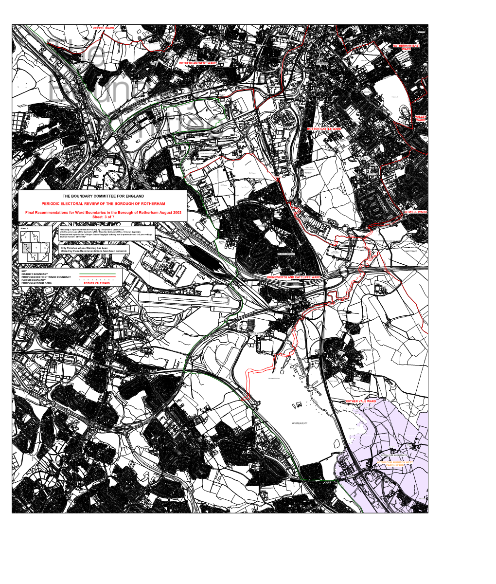 THE BOUNDARY COMMITTEE for ENGLAND Canklow Bridge PERIODIC ELECTORAL REVIEW of the BOROUGH of ROTHERHAM AD Schools RY RO BAWT