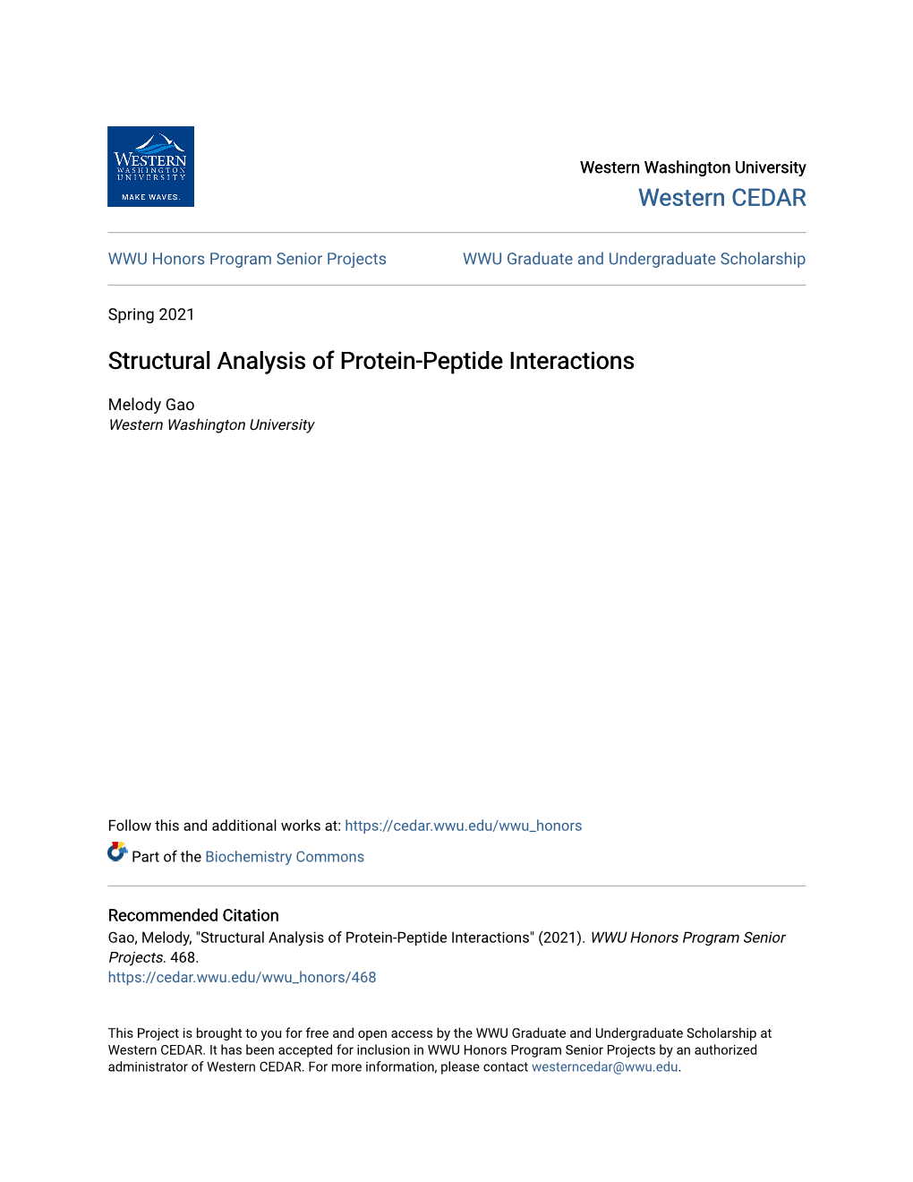 Structural Analysis of Protein-Peptide Interactions