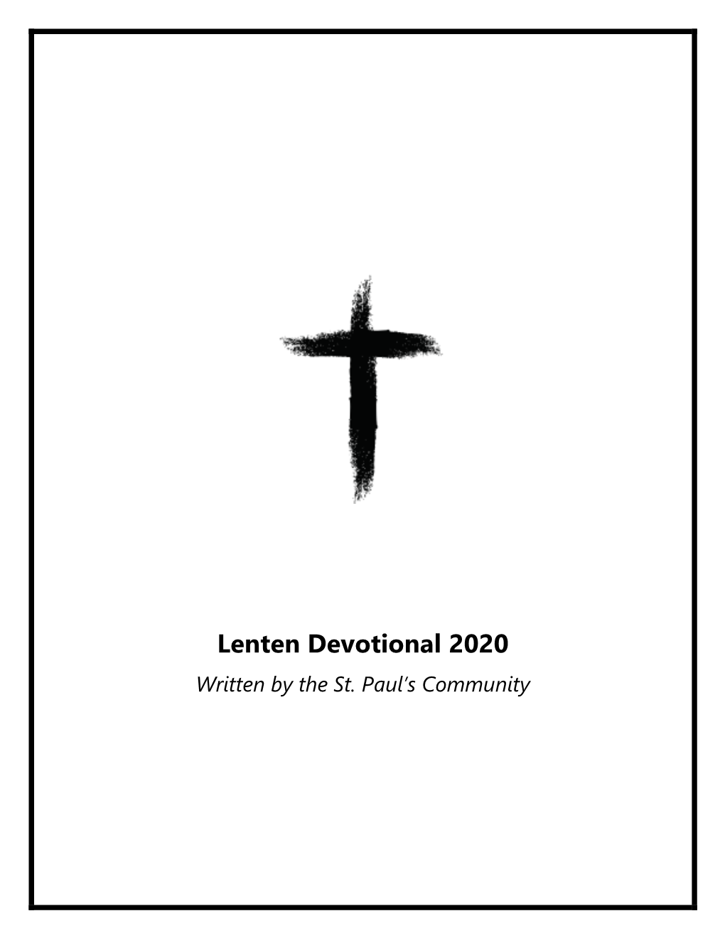 Lenten Devotional 2020