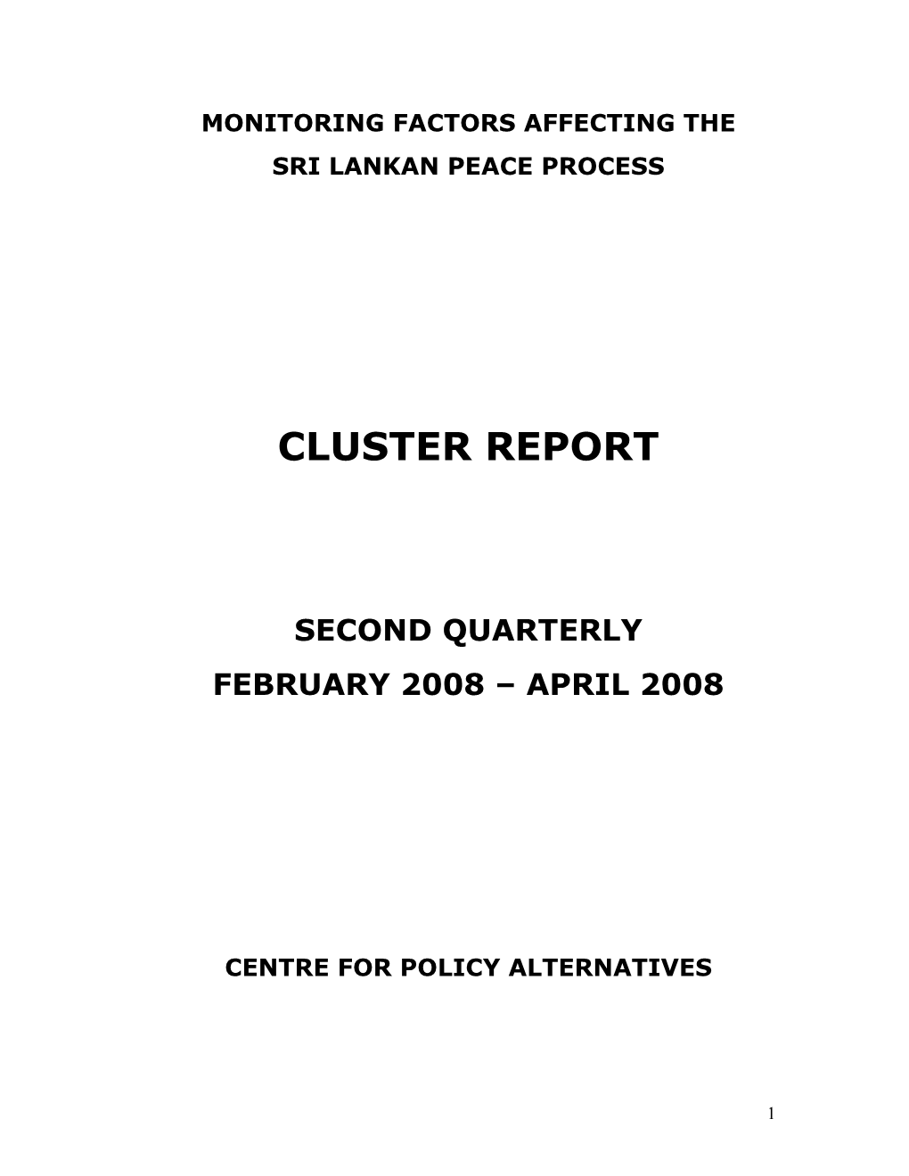 Cluster Report