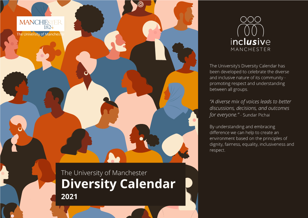 Diversity Calendar Has Been Developed to Celebrate the Diverse and Inclusive Nature of Its Community - Promoting Respect and Understanding Between All Groups