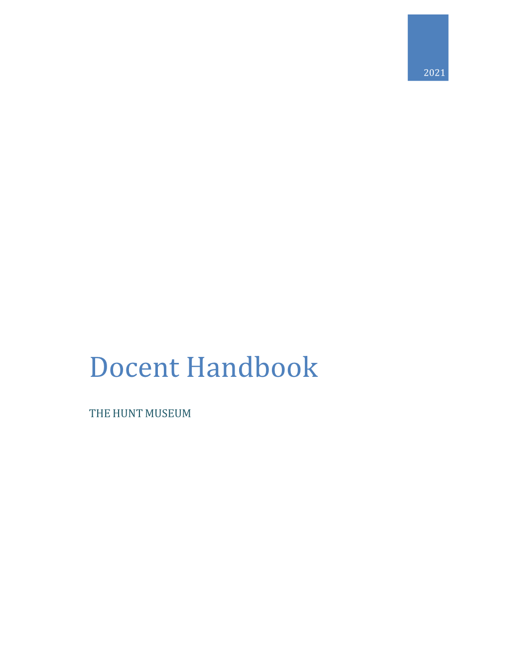 Docent Handbook