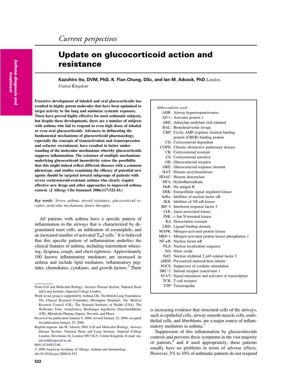 Current Perspectives Update on Glucocorticoid Action and Resistance