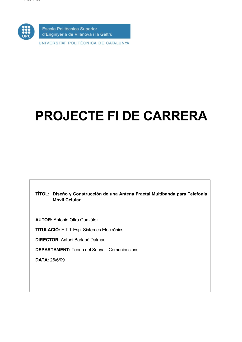 Projecte Fi De Carrera