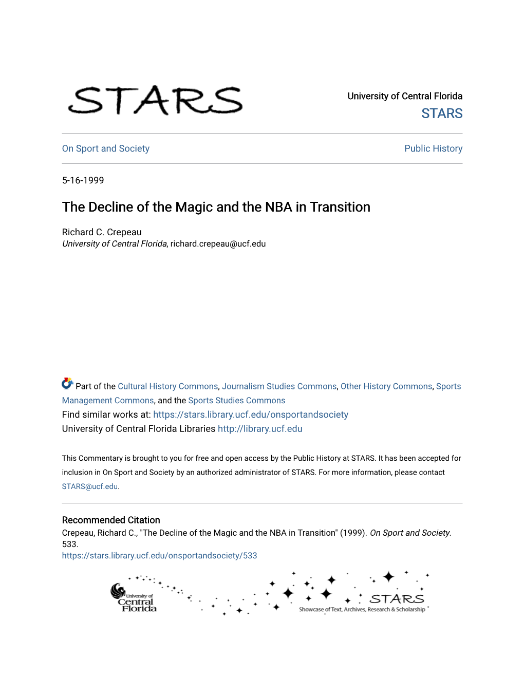 The Decline of the Magic and the NBA in Transition