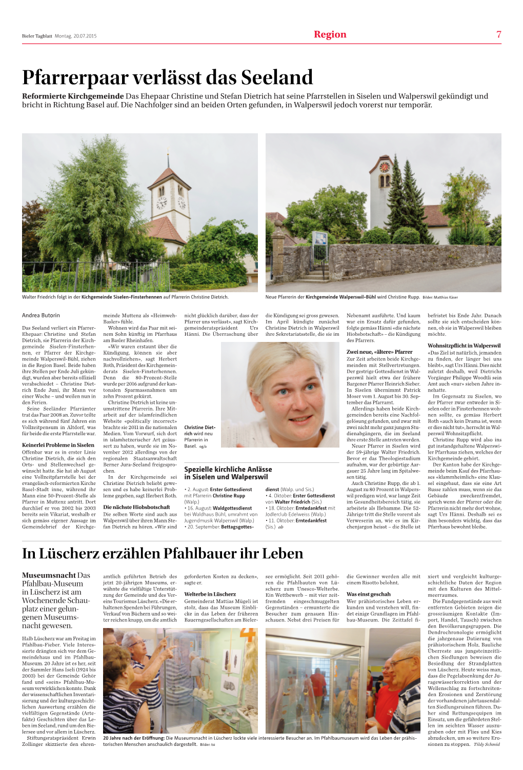 Artikel Aus Dem Bieler Tagblatt Vom 20. Juli 2015