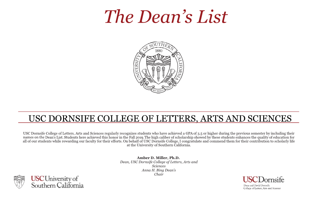 The Dean's List