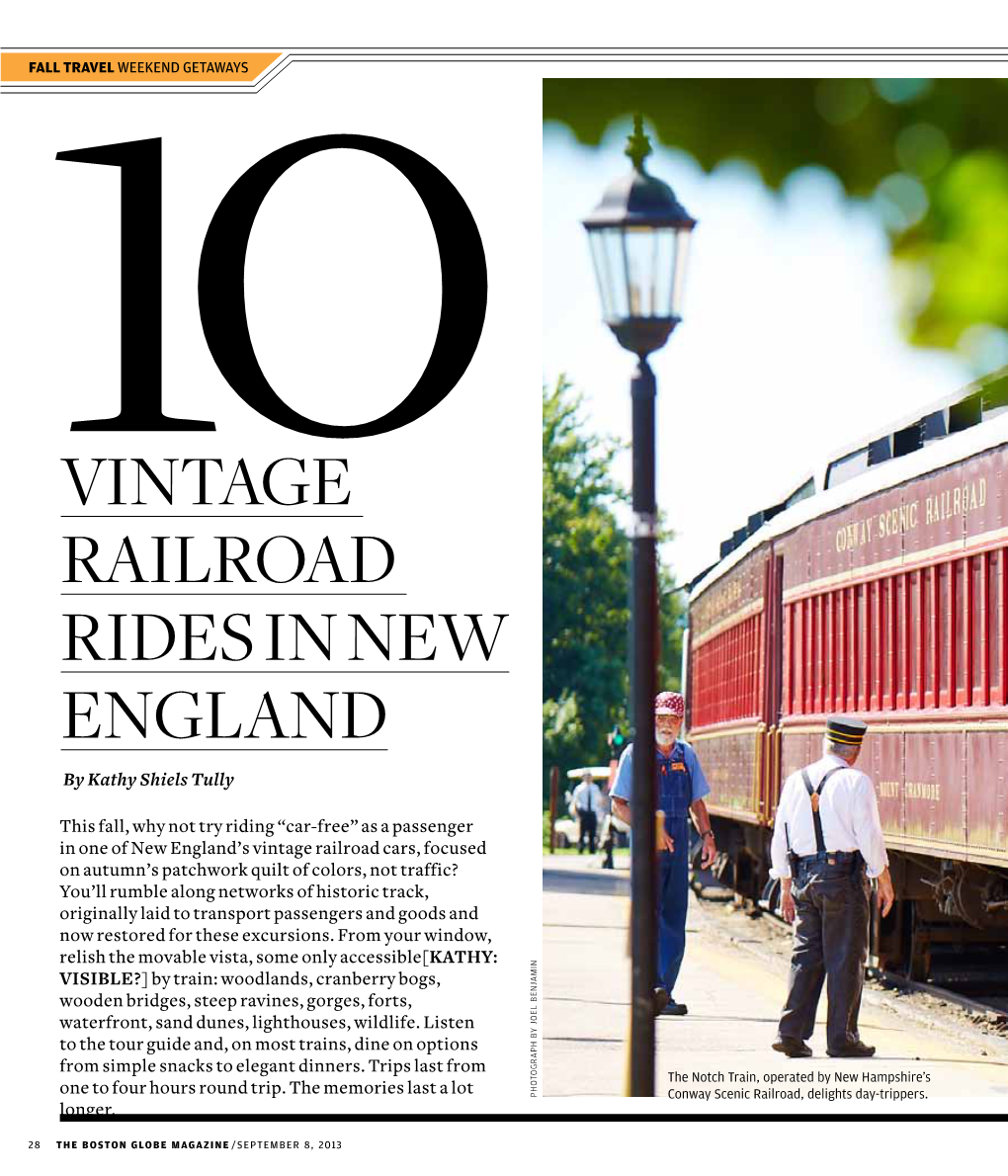 Vintage Railroad Rides in New England by Kathy Shiels Tully