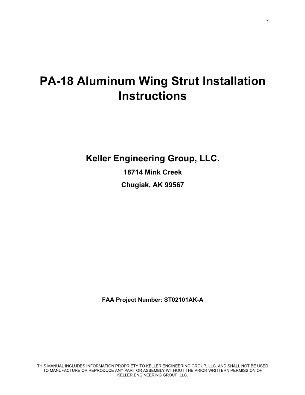 PA-18 Aluminum Wing Strut Installation Instructions