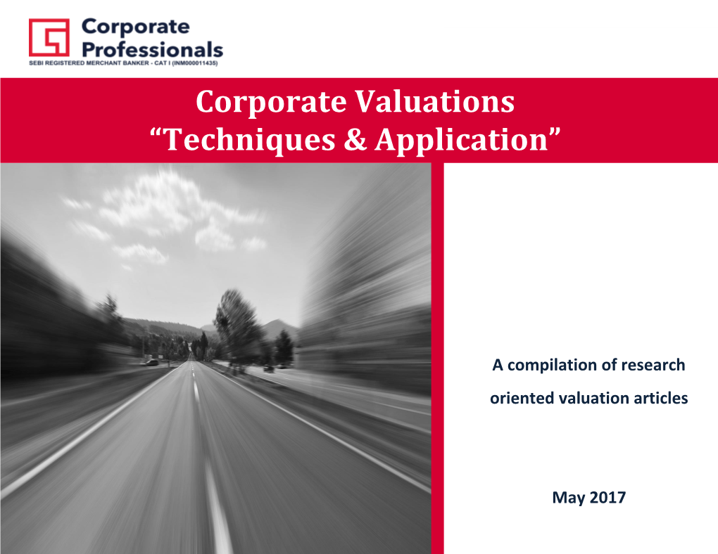 Corporate Valuations “Techniques & Application”