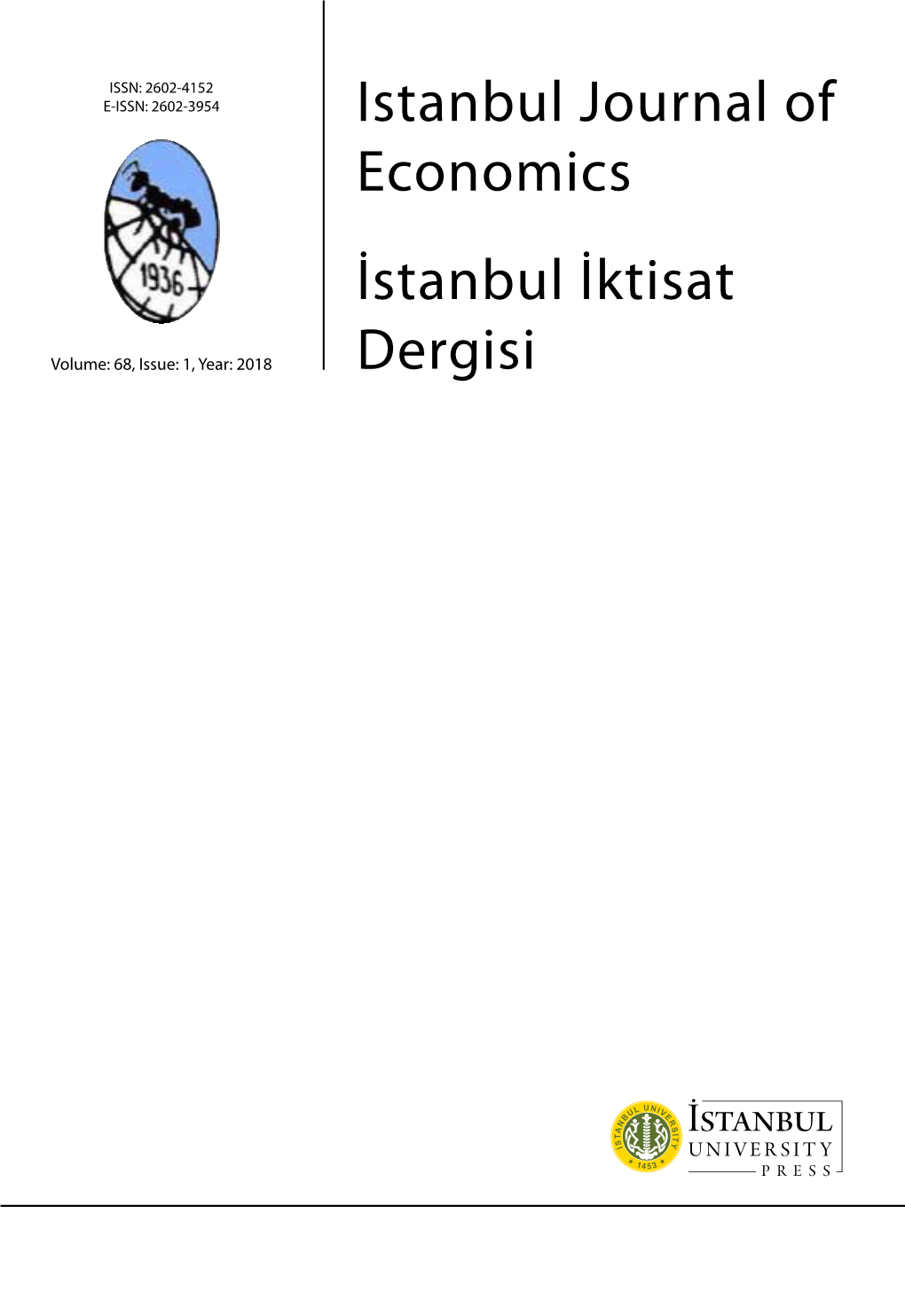İstanbul İktisat Dergisi Istanbul Journal of Economics