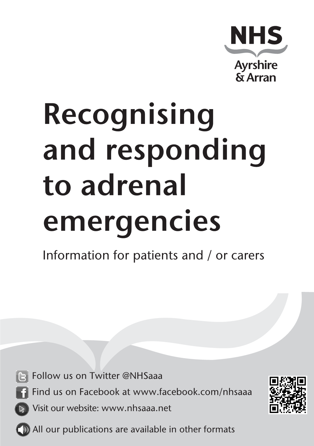 Recognising and Responding to Adrenal Emergencies Information for Patients and / Or Carers