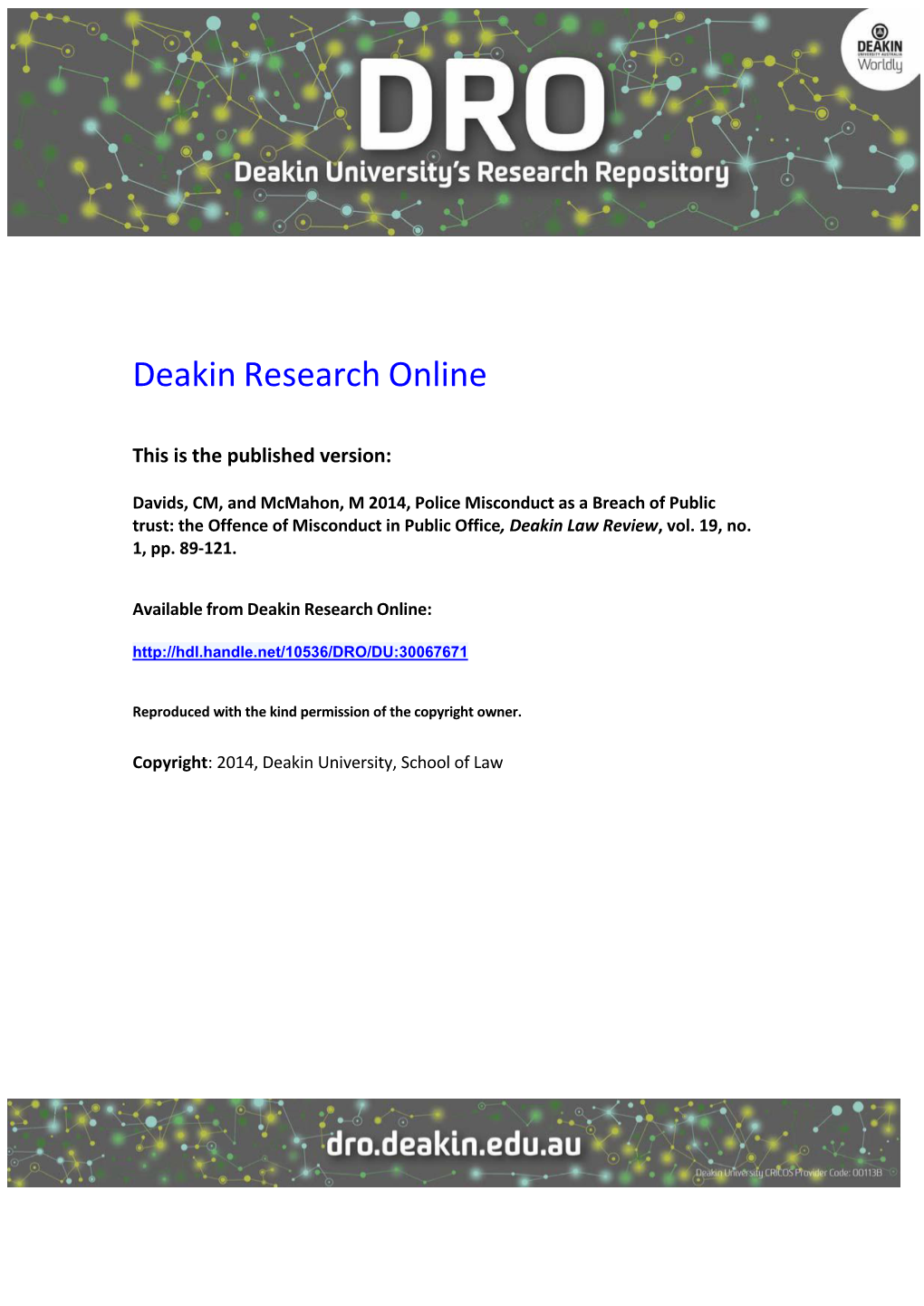 Deakin Law Review Style Guide