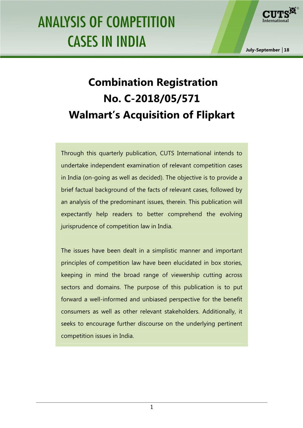 Edition 10, Walmart's Acquisition of Flipkart