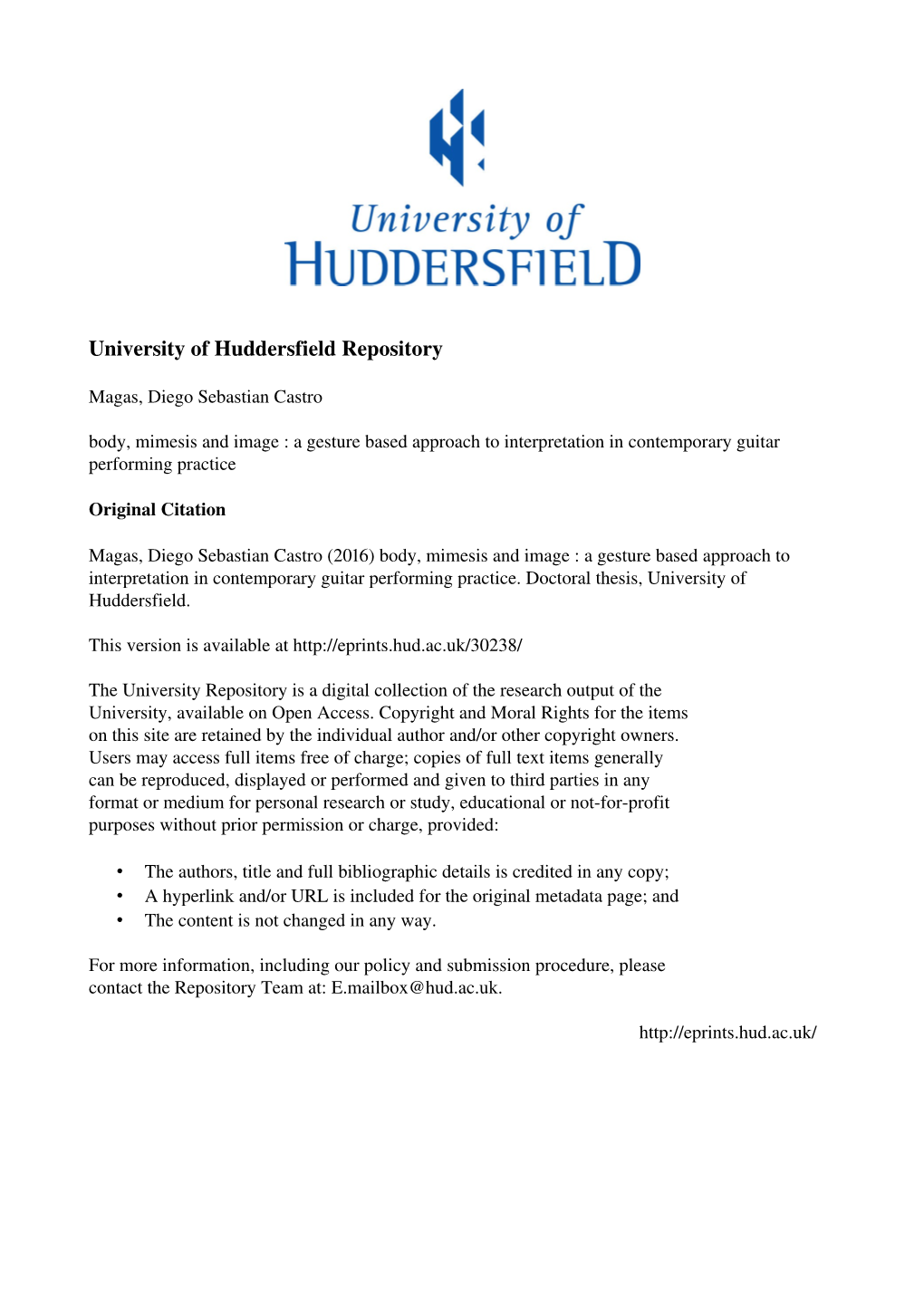 University of Huddersfield Repository